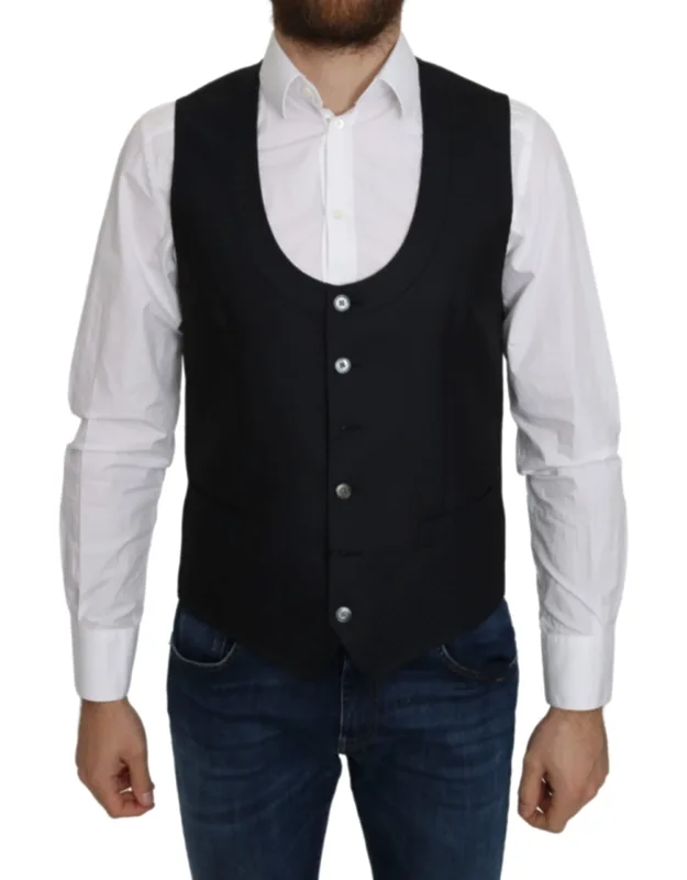 Silk Romb Pattern Formal Coat Vest