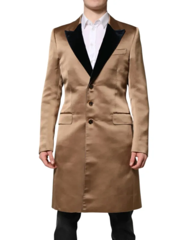 Silk Single Breasted Trench Coat