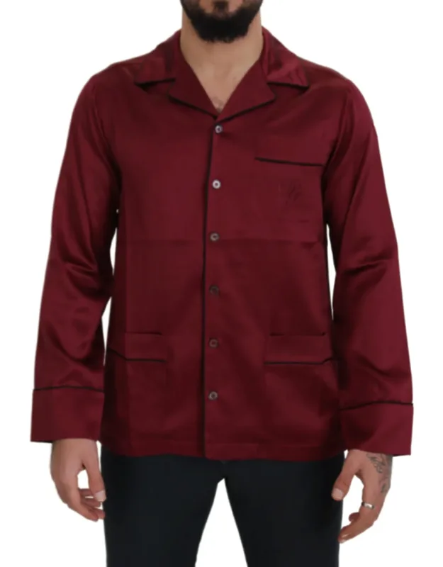 Silk Lounge Top Pajama Sleepwear Shirt