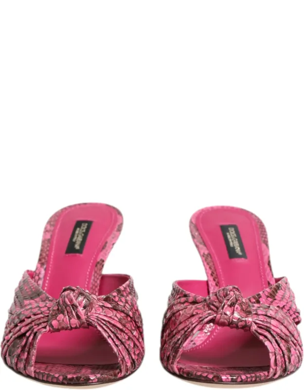 Leather Heels Slides Sandals