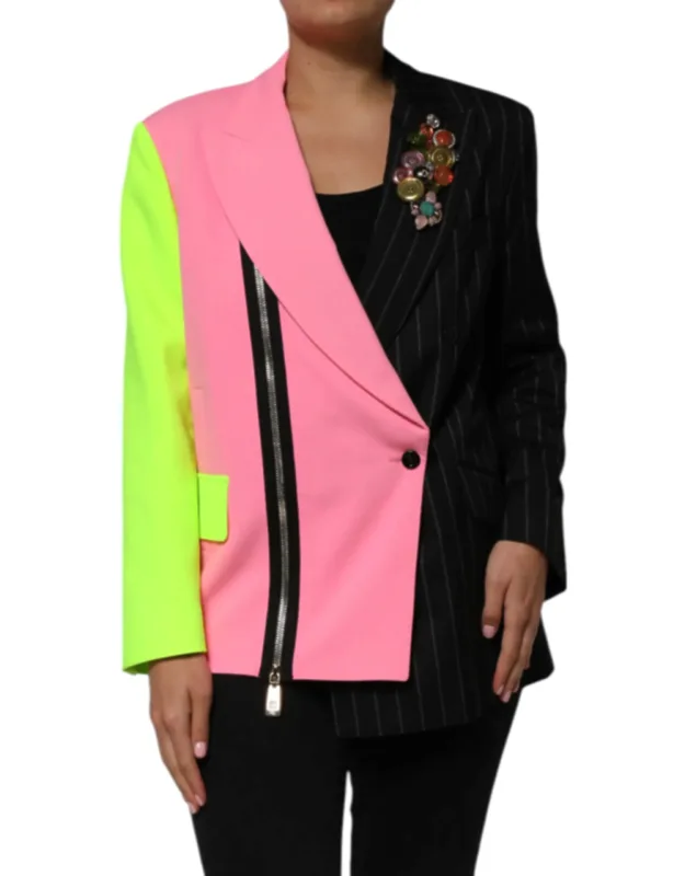 Multicolor Patchwork Embellished Coat