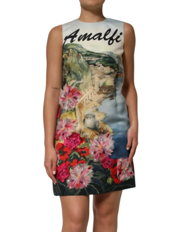 Multicolor Crystal Embellished Mini Dress
