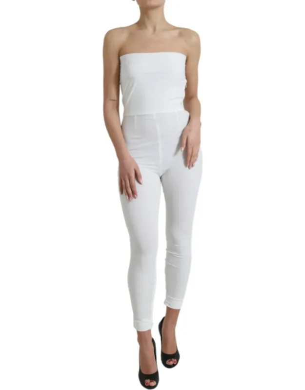 Nylon Strapless Bodycon Jumpsuit Dress