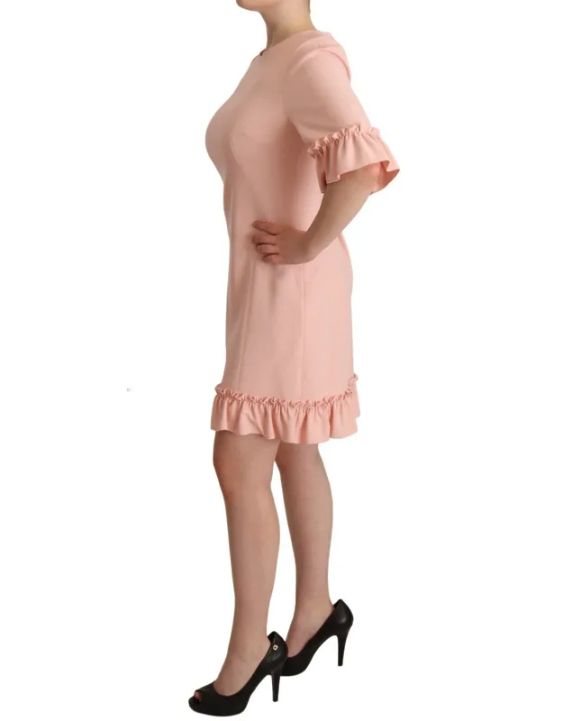 Ruffled Sleeve Viscose Sheath Dress