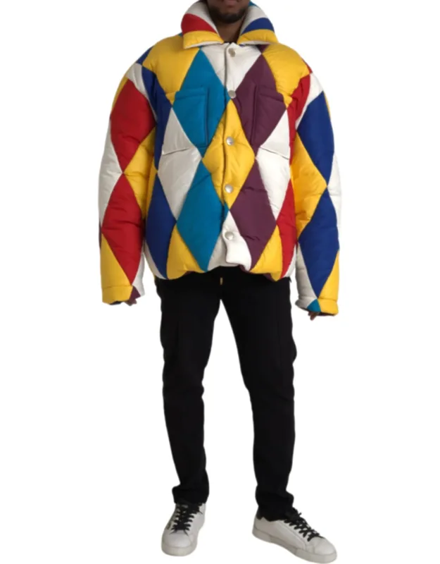 Multicolor Windbreaker Puffer Jacket