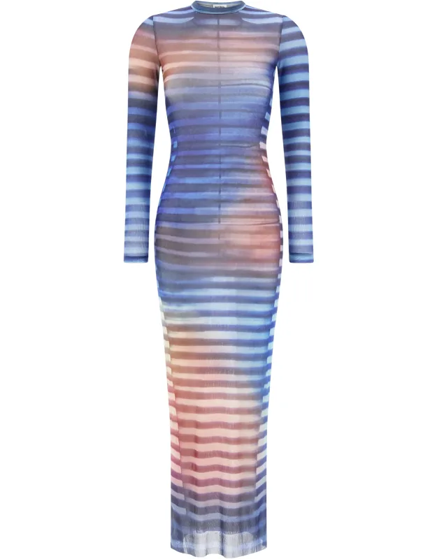 Multicolor Polyamide Long Dress