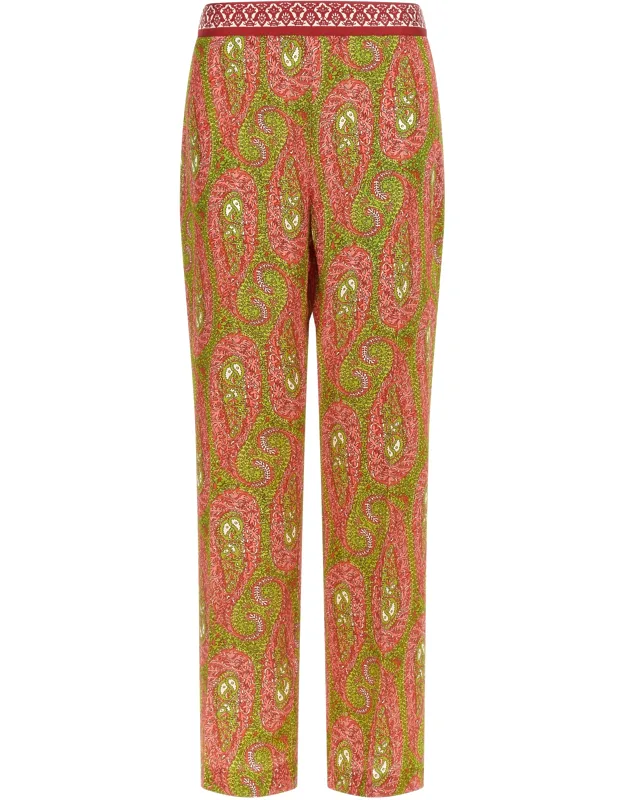 Multicolor Polyester Pants