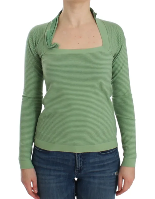 Wool Blend Striped Long Sleeve Sweater