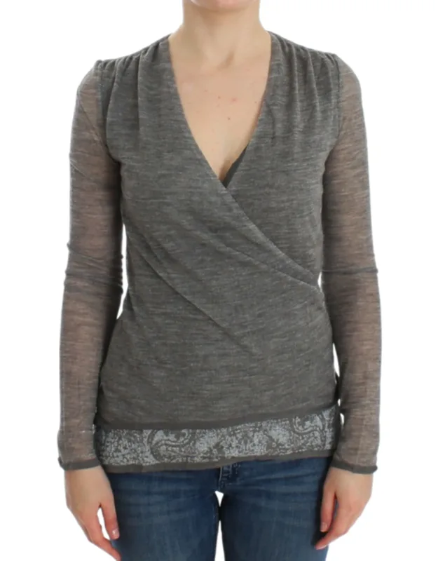 Wool Blend Stretch Long Sleeve Sweater