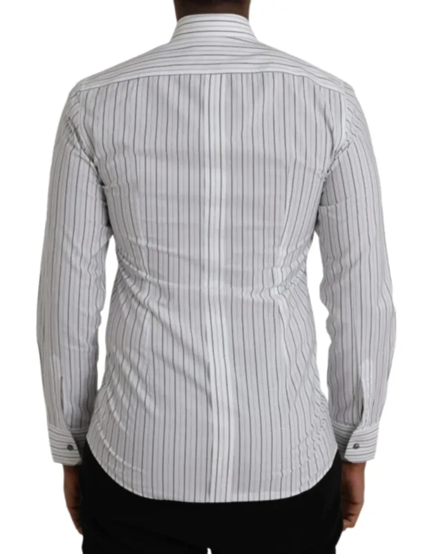 Striped Formal Dress With Gold Shirt