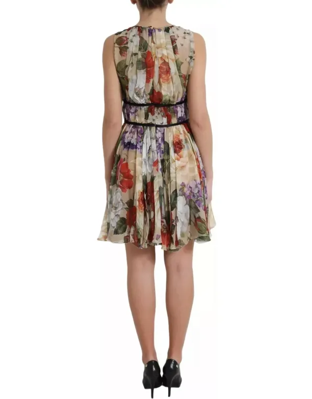 Floral Sleeveless A-line Mini Dress