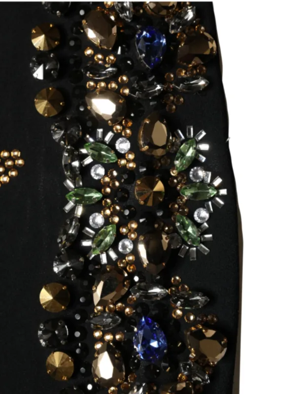 Sleeveless Floral Bead Embellished Dress