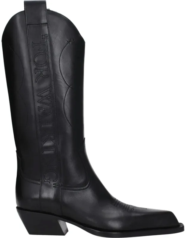 Leather High Heel Boots