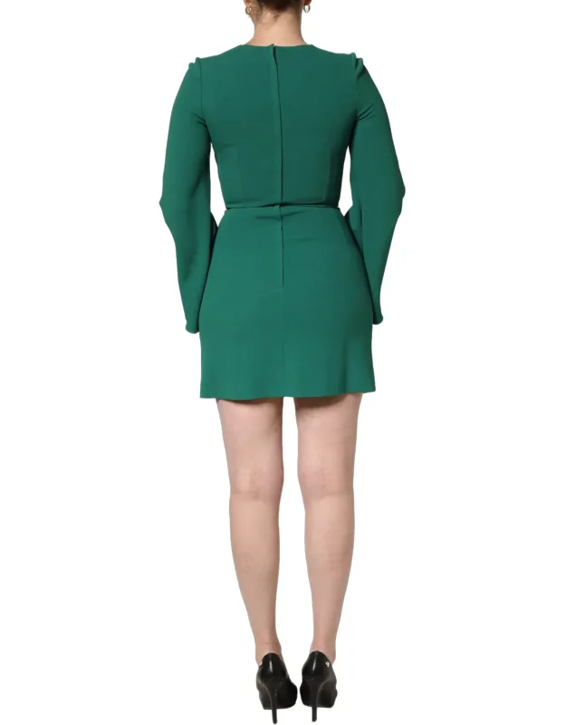 Viscose Long Sleeve A-line Mini Dress
