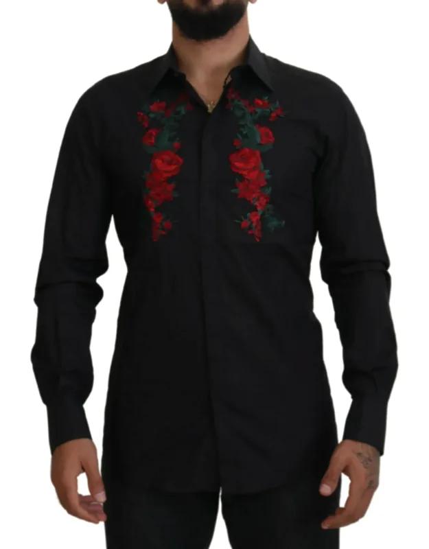 Floral Embroidery Long Sleeve Shirt