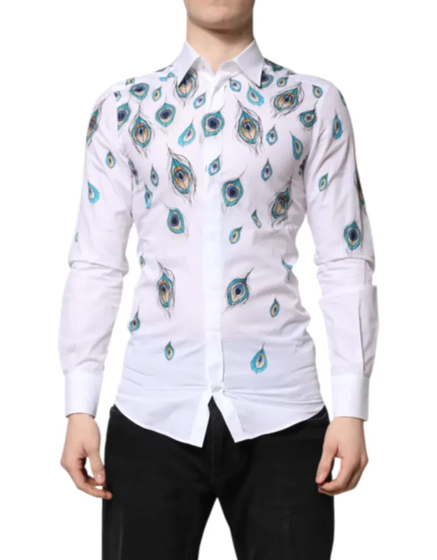 Feather Print Dress Shirt