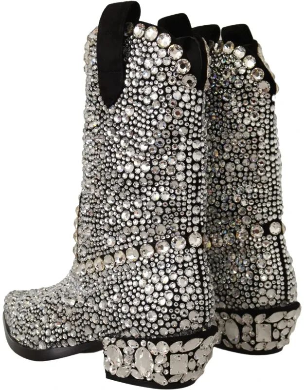 Suede Strass Crystal Cowgirl Boots