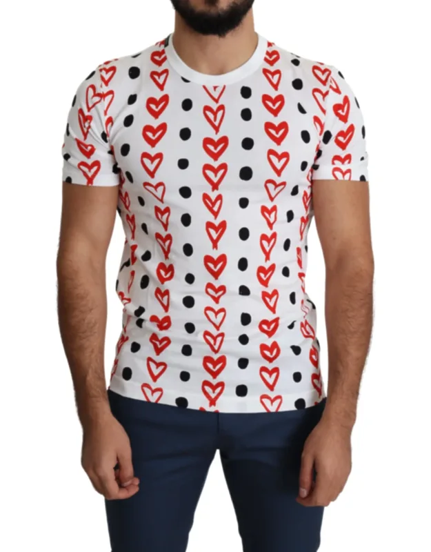 Hearts Print Cotton T-shirt