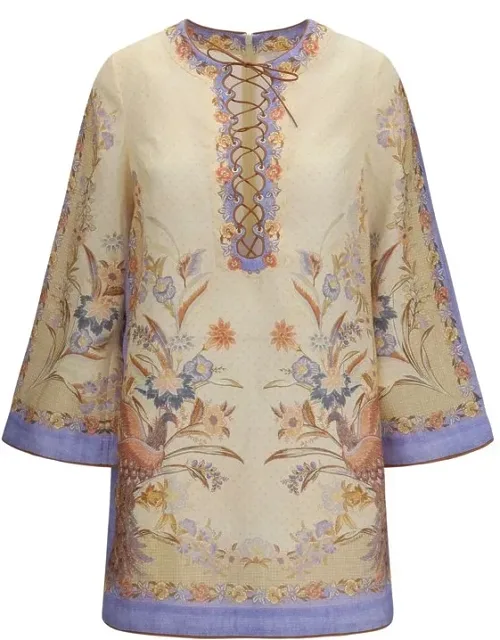 Multicolor Linen Casual Dress