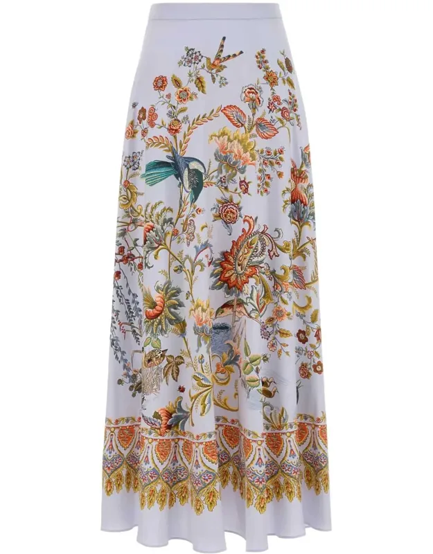 Printed Silk Skirt