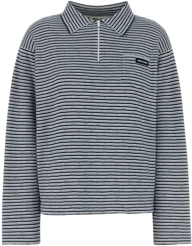 Embroidered Cotton Blend Polo Shirt