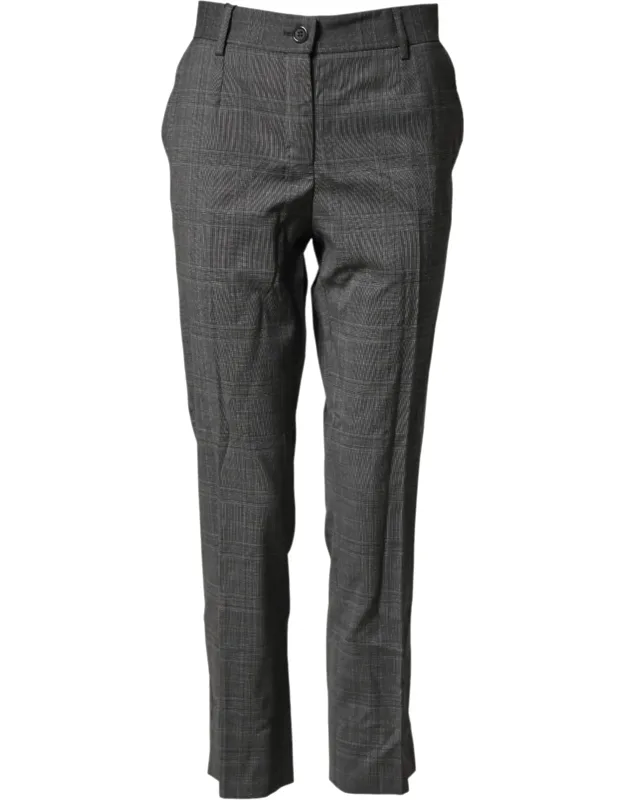 Check Tartan Virgin Wool Dress Pants