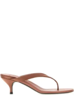 Antiqued Satin Thong Slippers
