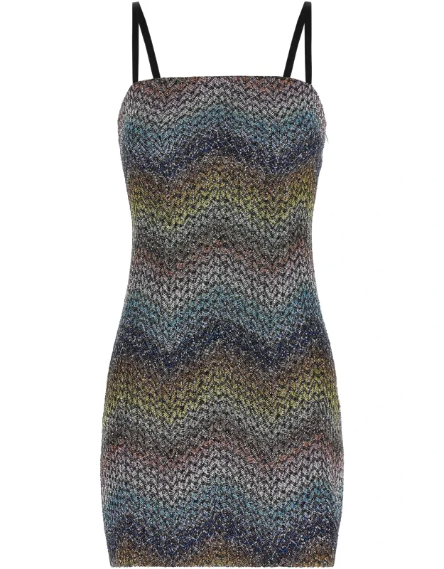 Multicolor Viscose Short Dress