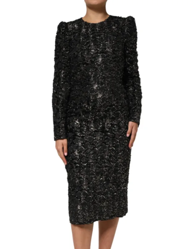 Sequin Bouclé Tweed Sheath Dress