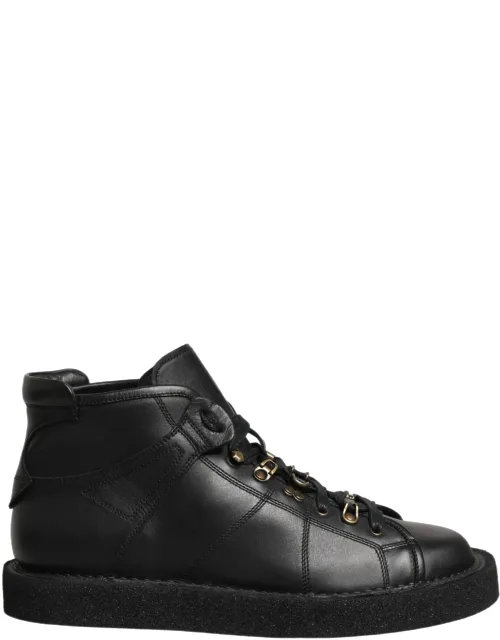 Leather Lace-up Ankle Boots