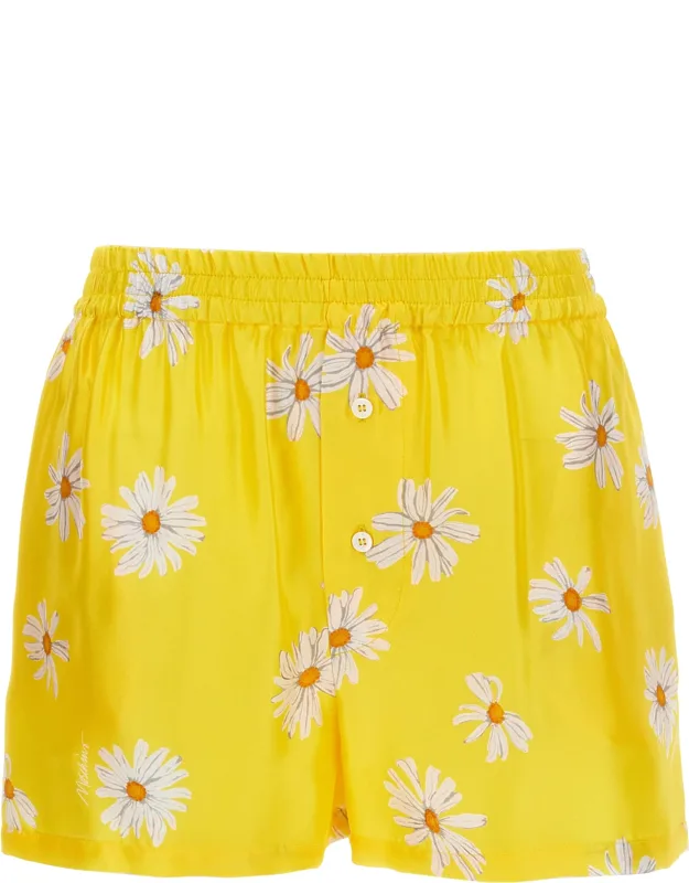Bicolor Silk Bermuda Shorts