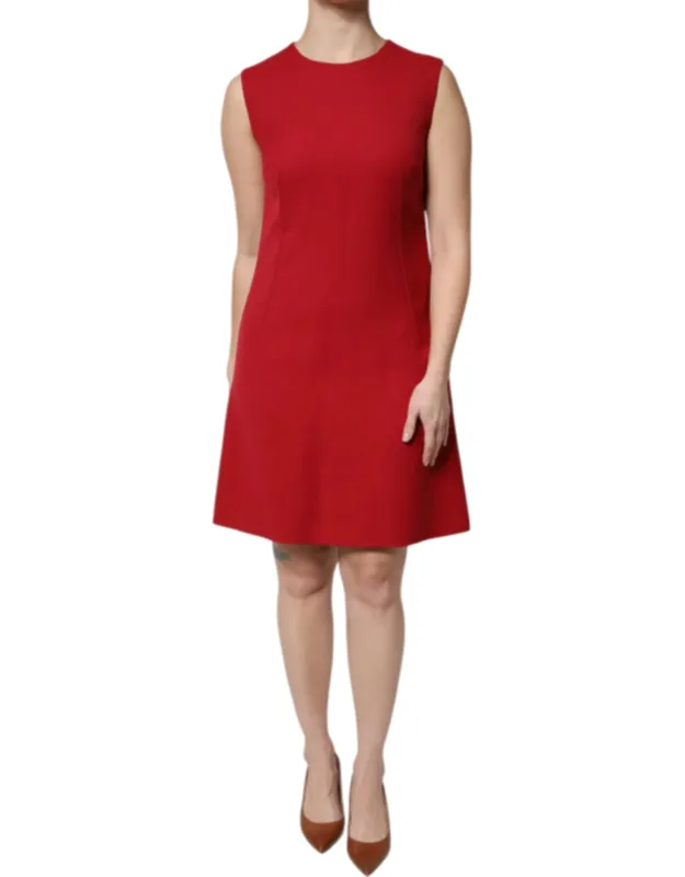 Wool Sleeveless Knee Length A-line Dress