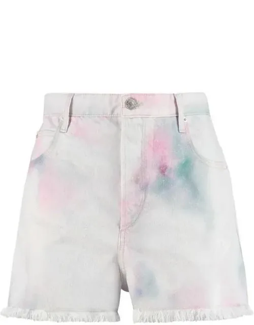 Multicolor Denim Shorts