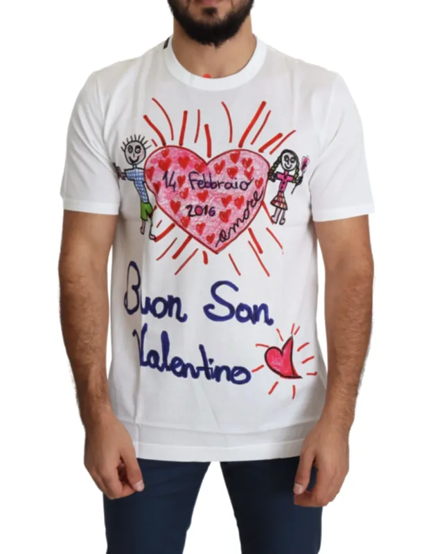 Saint Valentine Hearts Print T-shirt