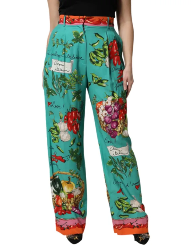 Silk Printed Straight Pants