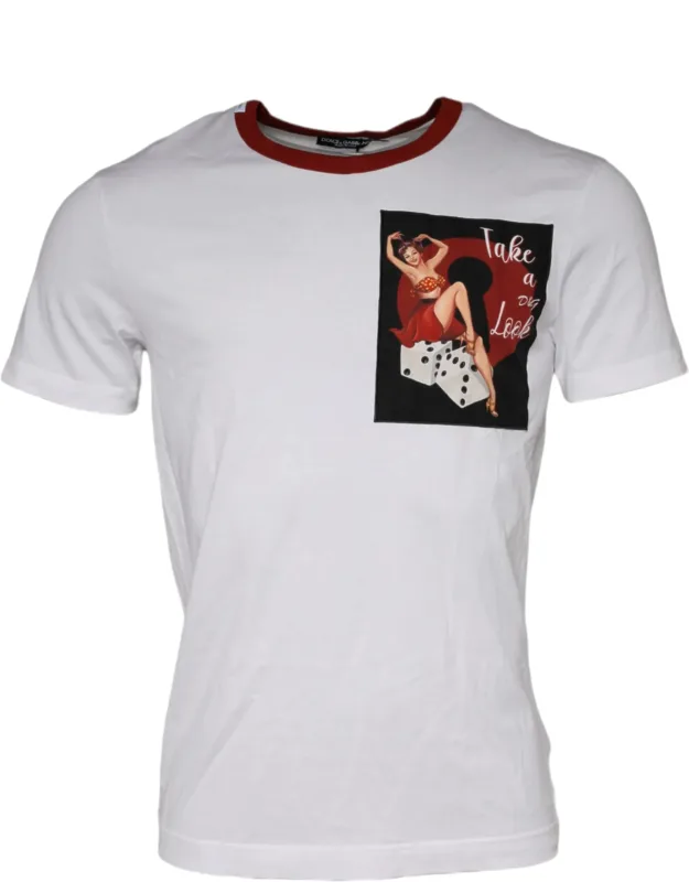 Graphic Print Cotton Crew Neck T-shirt