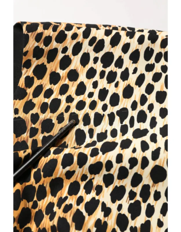 Leopard Print Silk Sheath Midi Dress