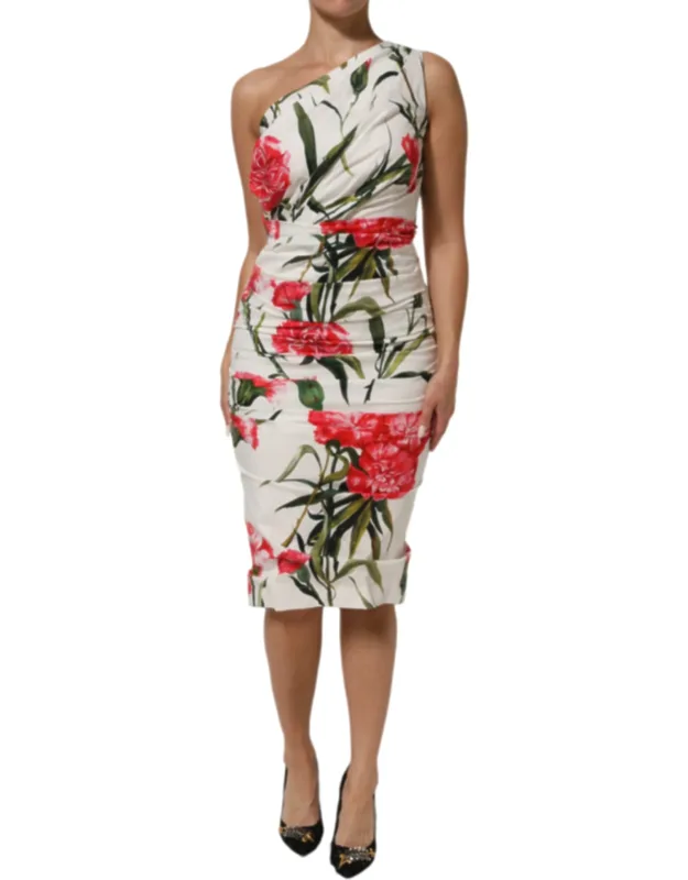 Floral One Shoulder Sheath Dress