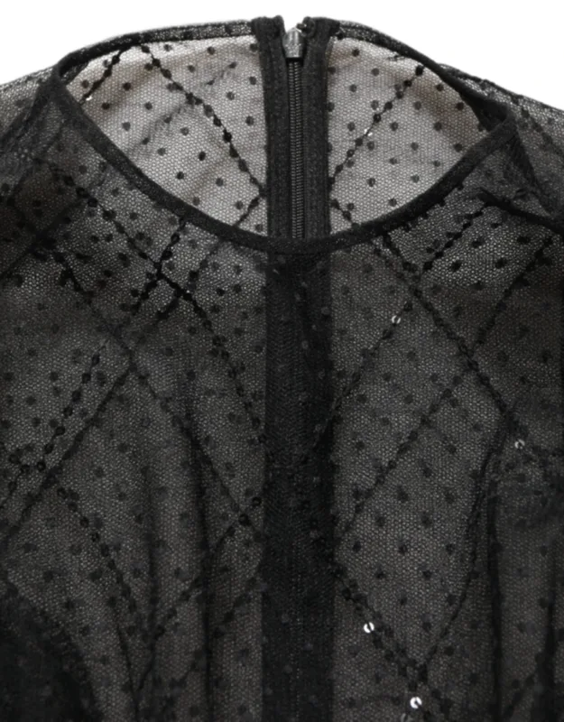 Mesh Lace Long Sleeved Maxi Gown Dress