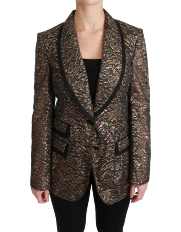 Gold Black Lace Blazer Coat Floral Jacket Ramie Pu Polyester Silk Nylon Clothing