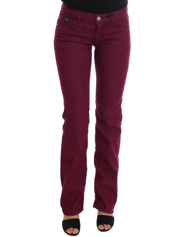 Red Wash Cotton Stretch Denim Jeans