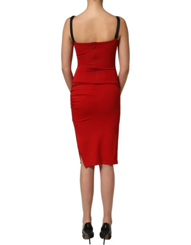 Stretch Bodycon Sheath Knee Length Dress