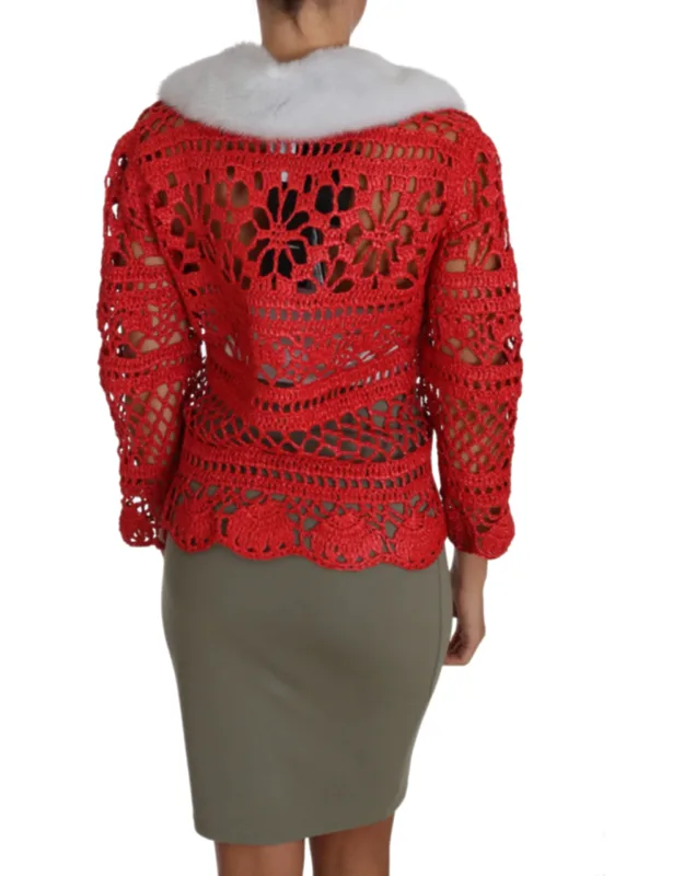 Cardigan Crochet Knit Raffia Sweater Viscose Clothing