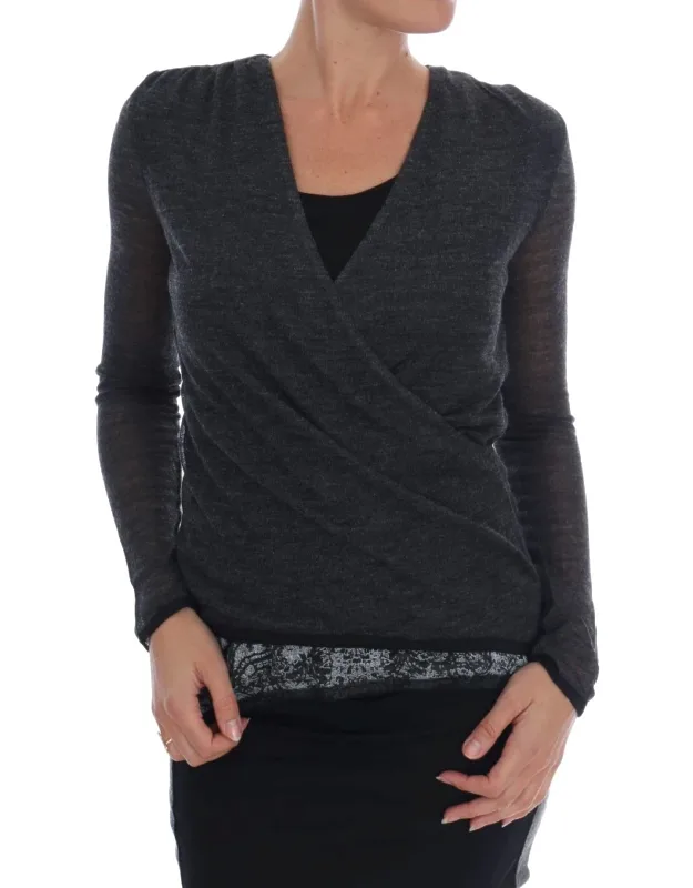 Wool Lace Top Long Sleeve T-shirt
