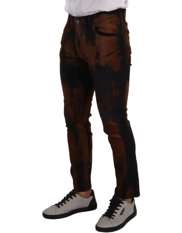 Tie Dye Cotton Skinny Denim Jeans