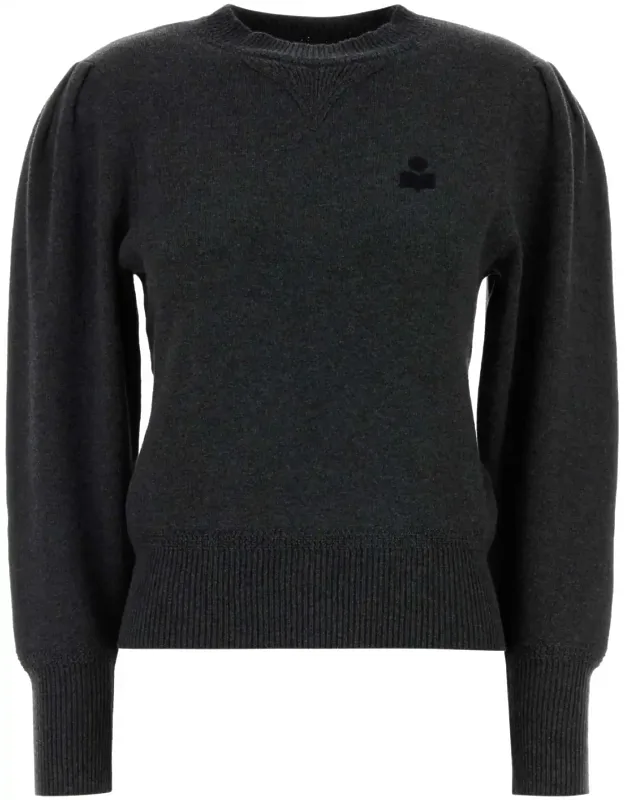 Charcoal Stretch Cotton Blend Kelaya Sweater