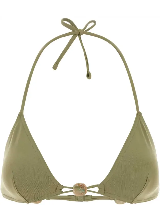 Sage Green Stretch Nylon Bikini Top