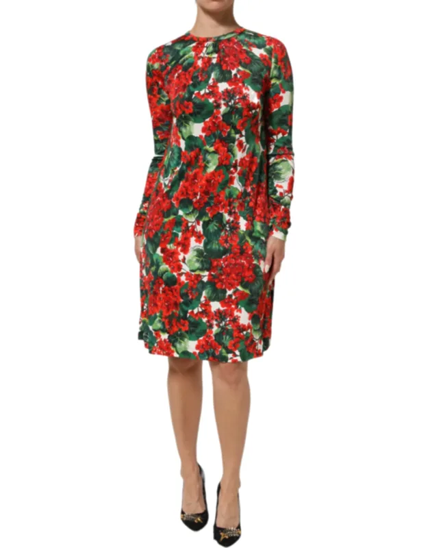 Multicolor Floral Short Portofino Dress