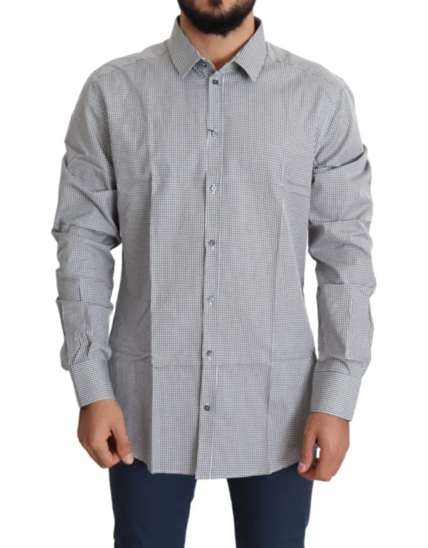 Checkered Gold Dress Cotton Shirt