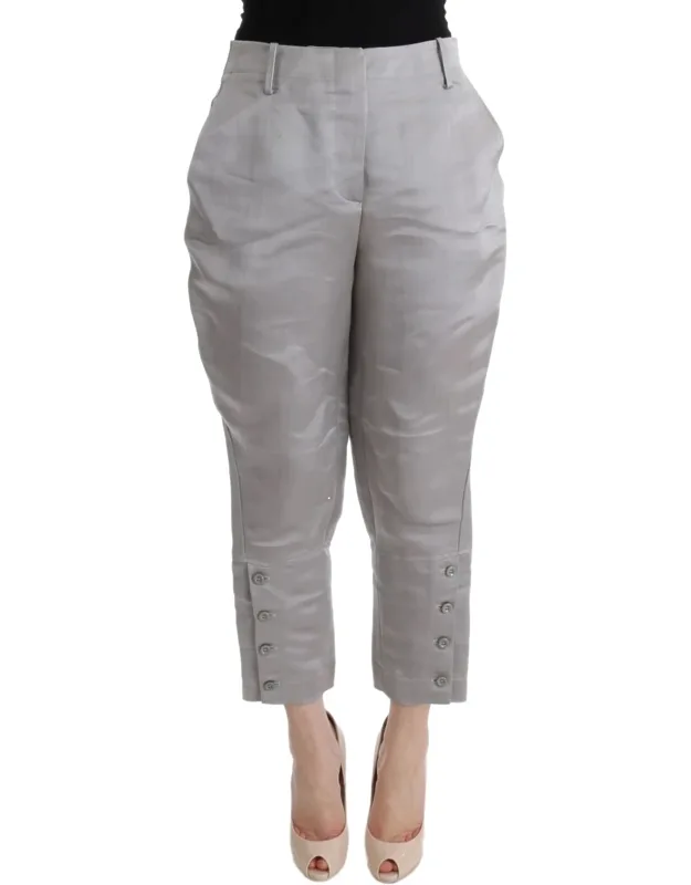 Silk Cropped Casual Pants